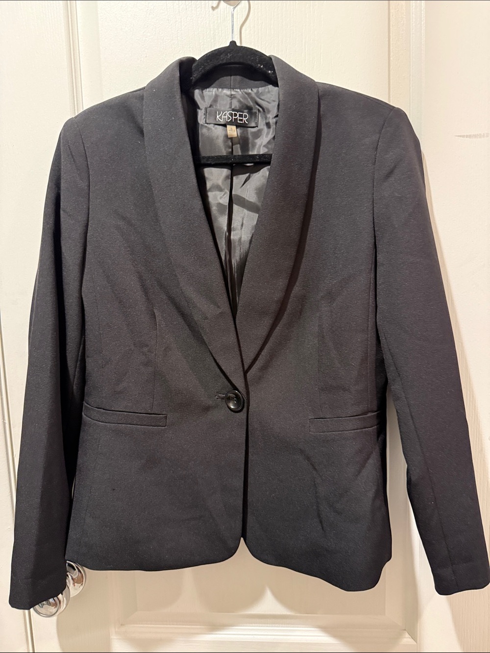 Kasper Women's Black Single-Button Shawl-Collar Blazer